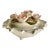 Vintage Capodimonte-Style Italian Porcelain Lidded Bowl With Pink Roses, Ruffled Edge & Feet For Sale