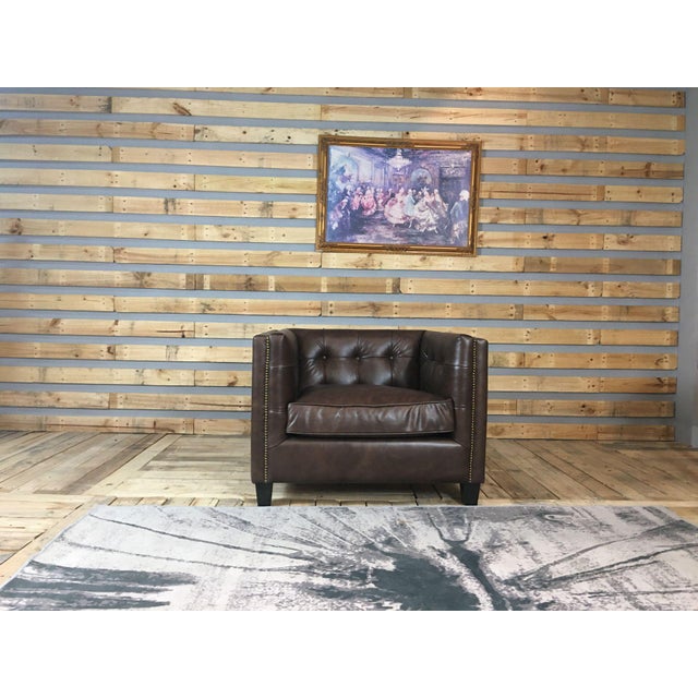Chocolate Lancaster Distressed Whisky Leather Chair For Sale - Image 8 of 8