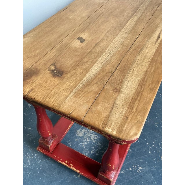 Red Vintage Ralph Lauren Red Distressed Console Table For Sale - Image 8 of 12
