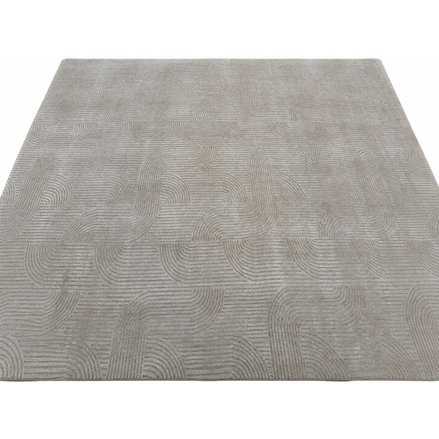 Beige Rh Tulsi Wool & Silk Rug – 12' × 15' Wheat | Hand-Knotted Wool & Silk | Made in Nepal For Sale - Image 8 of 18