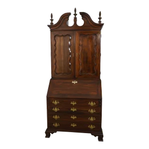Statton Oxford Antique Cherry Chippendale Style Secretary Desk
