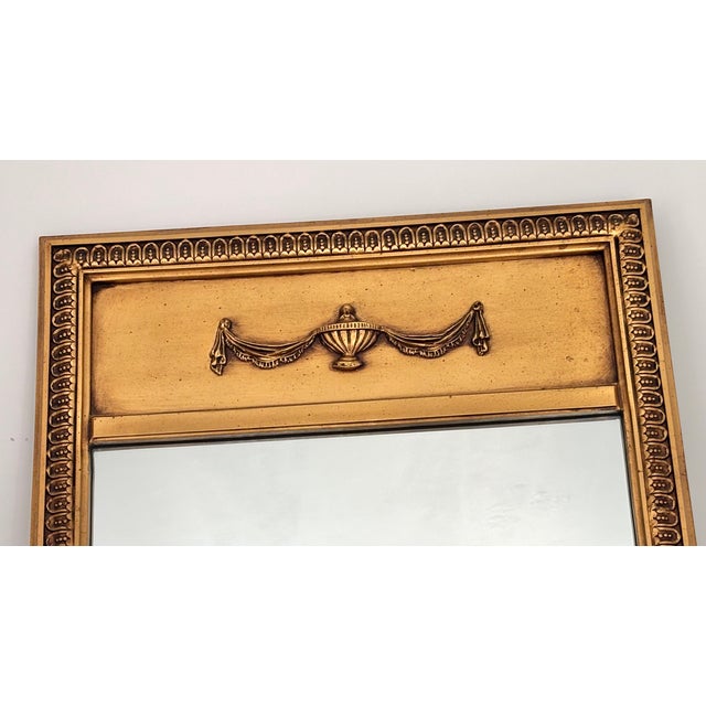French Provincial Late 20th Century French Trumeau Gold Gilt Wall Mirror For Sale - Image 3 of 8