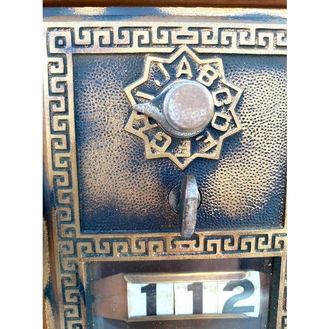 Wood Antique Art Deco Postal Door Repurposed as Lock Box Bank For Sale - Image 7 of 13