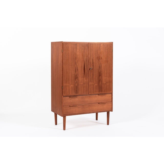 Mid Century Danish Teak Wood Storage or Bar Cabinet For Sale - Image 10 of 12