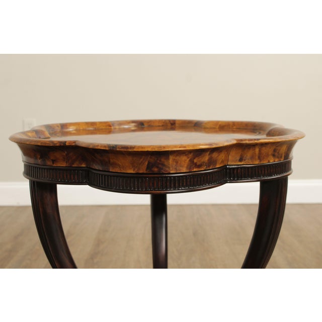 Empire Style Mahogany and Faux Tortoise Shell Side Table | Chairish