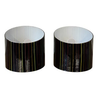 Black Murano Glass Wall Lamps, 1960s, Set of 2 For Sale
