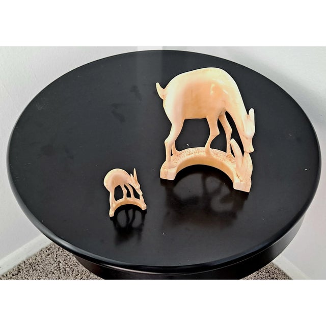 1930s 1930s Art Deco Bone Deer Statues - A Pair For Sale - Image 5 of 7