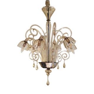 Murano Glass 6-Light Chandelier, 1930s For Sale