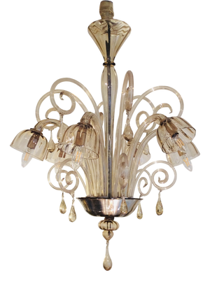 Murano Glass 6-Light Chandelier, 1930s
