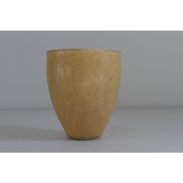 Mid-Century Danish Yellow Stoneware Vase by Saxbo, 1960s For Sale - Image 13 of 18