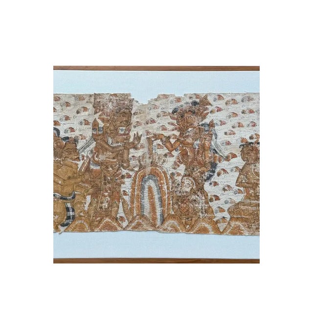 Bali Hindu Textile Framed 'Kamasan' Painting, Indonesia C. 1950 For Sale - Image 16 of 16