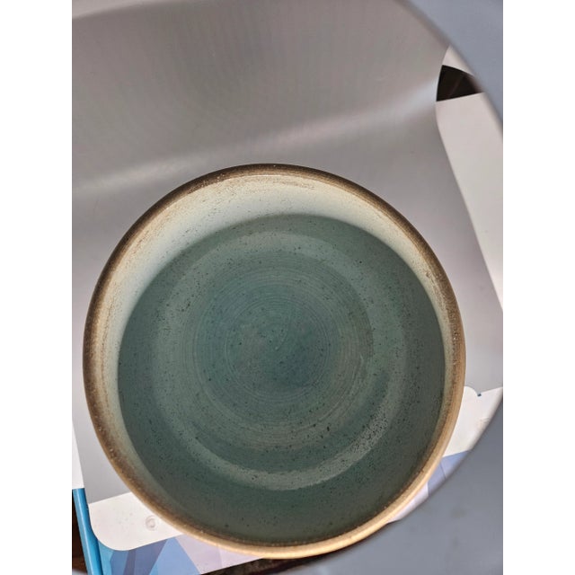 Mid-Century Modern Vintage Japanese Studio Pottery Vessel Vase Ikebana Mid Century Modern Ceramics For Sale - Image 3 of 4