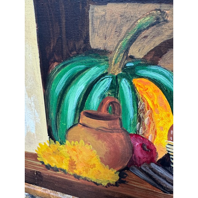 1990s Original Acrylic Painting of Marigold Cupboard, Signed Circa 1990's For Sale - Image 5 of 12
