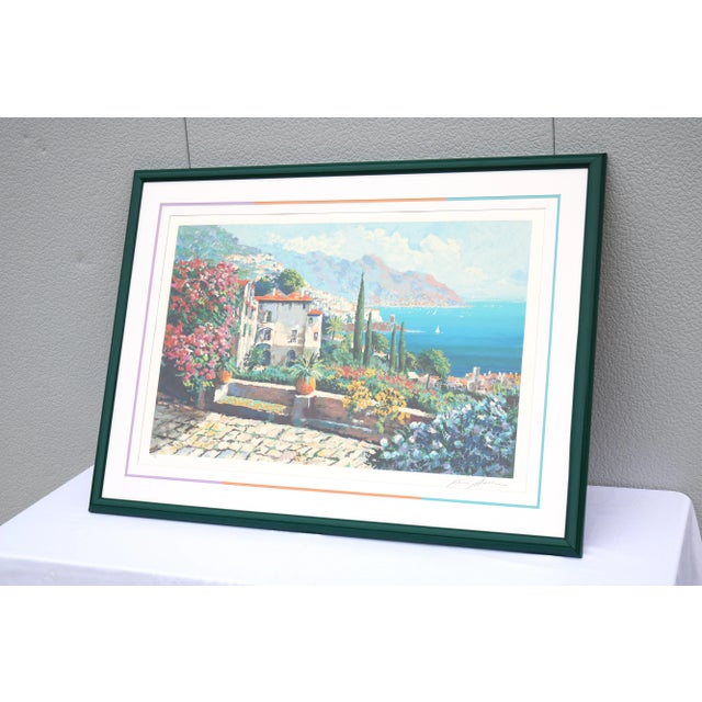 1980s 1980's Kerry Hallam Amalfi Coast Mediterranean Limited Edition Signed Serigraph For Sale - Image 5 of 18
