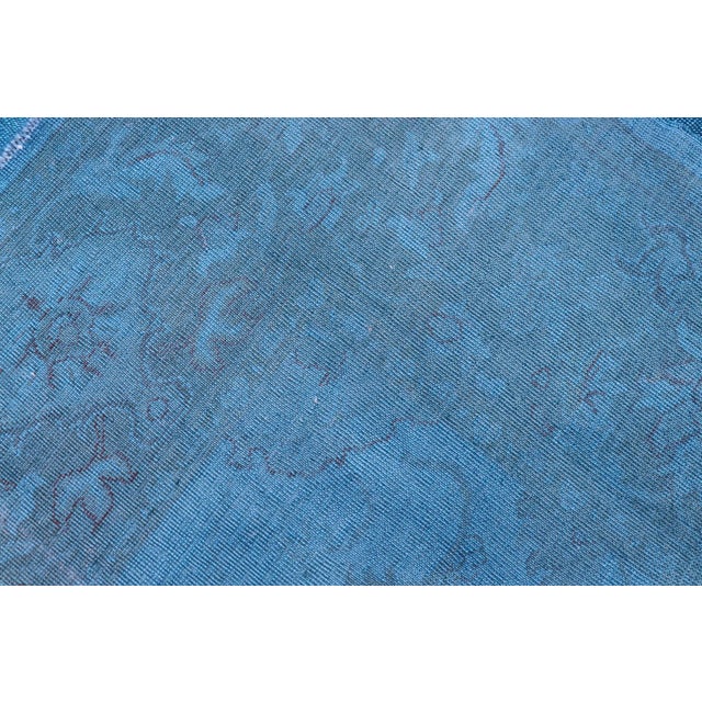 Large Turkish Oushak With Floral Design in Blue 10'3 X 16'7 For Sale - Image 16 of 16