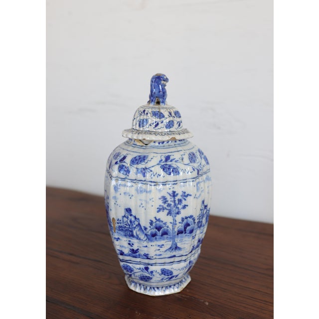 Pair of Late 18th C. French Earthenware Jars With Lions Head Details For Sale - Image 9 of 12