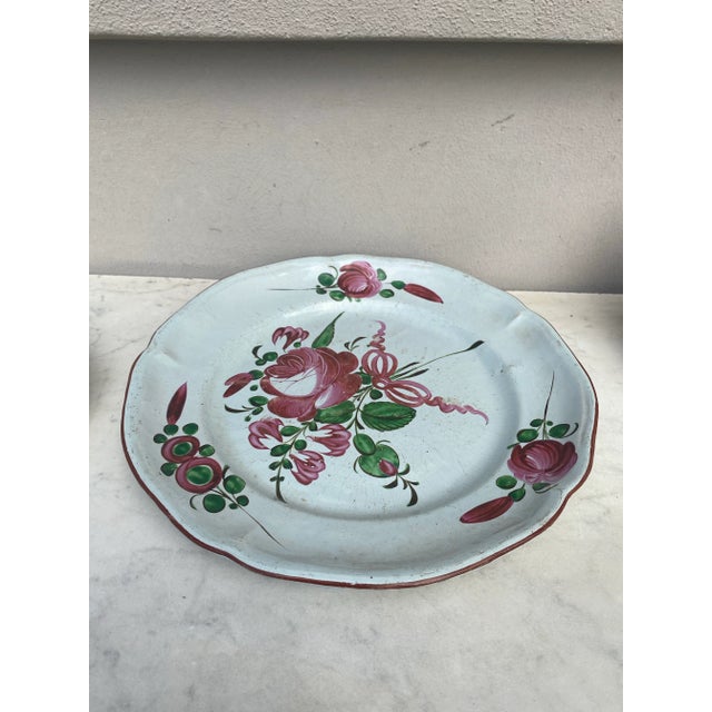 Large 19th Century French Faience Roses Platter For Sale In Austin - Image 6 of 7