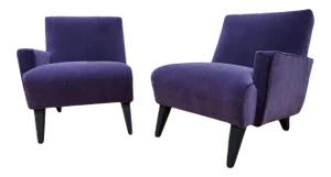 Mid Century Modern Jens Risom Split Single Arm Lounge Chairs Newly Reupholstered