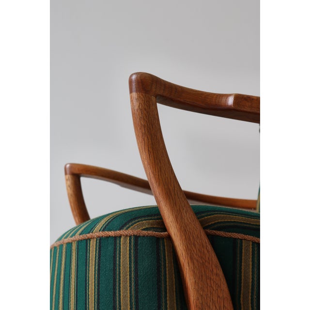 Danish Modern Lounge Chair in Oak & Traditional Danish Olmerdug Wool by Henning Kjærnulf, 1950s For Sale - Image 14 of 18