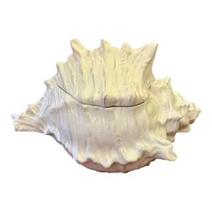 Late 20th Century Large Ceramic Conch Shell Planter Container