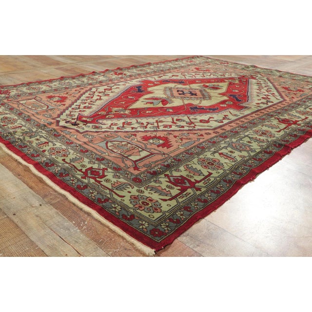 Textile Vintage Egyptian Serapi Rug - 05'09 X 07'07 For Sale - Image 7 of 10