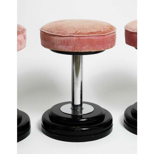 Vintage Art Deco Stools, 1950s, Set of 4 For Sale - Image 11 of 18