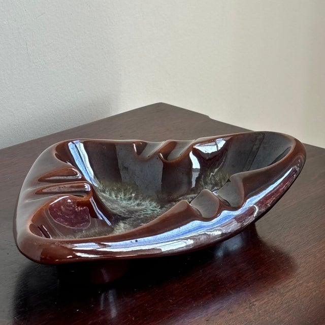 Mid-Century Modern Vintage Mid-Century Modern Drip Glaze Ashtray / Catchall For Sale - Image 3 of 12