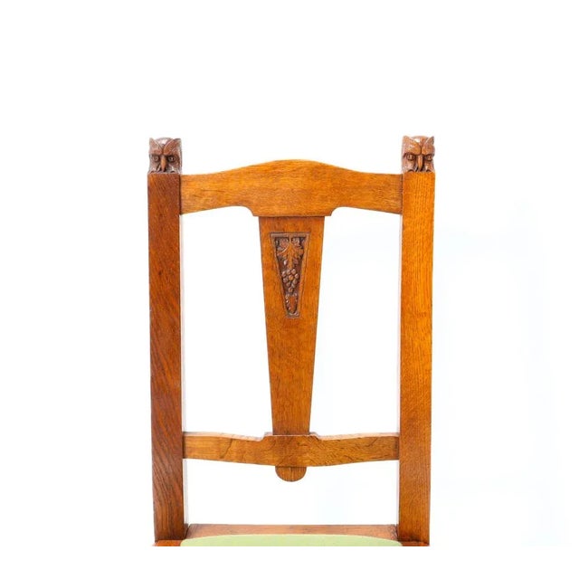 Brown Arts & Crafts Art Nouveau Oak Side Chair by Kobus de Graff, 1900s For Sale - Image 8 of 9