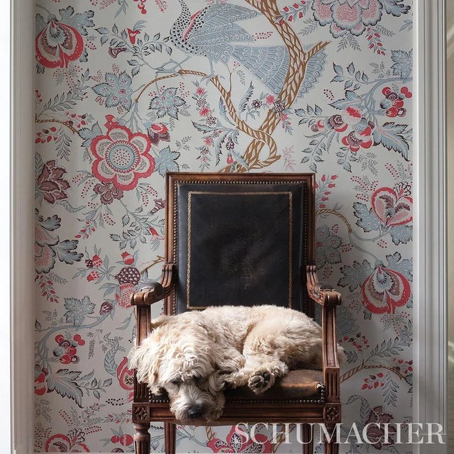 Not Yet Made - Made To Order Schumacher Aveline Wallpaper in Rose - 10 Yards For Sale - Image 5 of 6