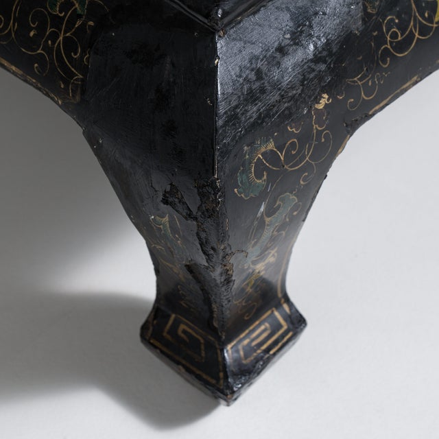 Wood Chinoiserie Coffee Table with Glass Top, Antique, China, 20th Century For Sale - Image 7 of 13