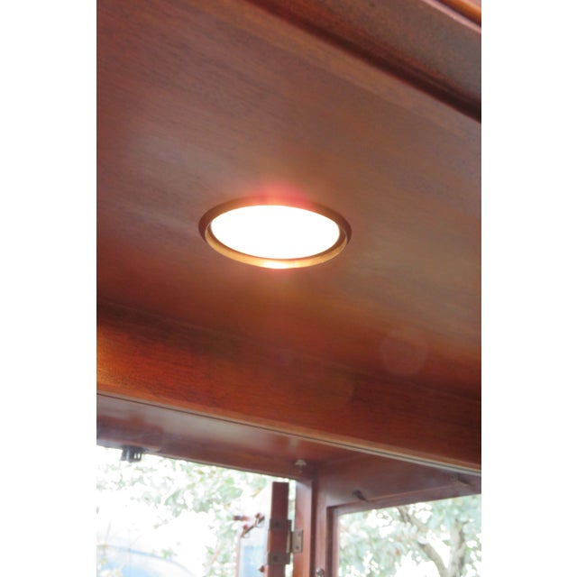 Lexington Mahogany Two Part Breakfront China Display Cupboard