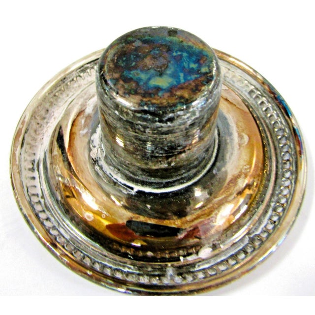 1900 - 1909 Matched Pair of Antique Silver Plated Candlesticks Marked to Base For Sale - Image 5 of 14