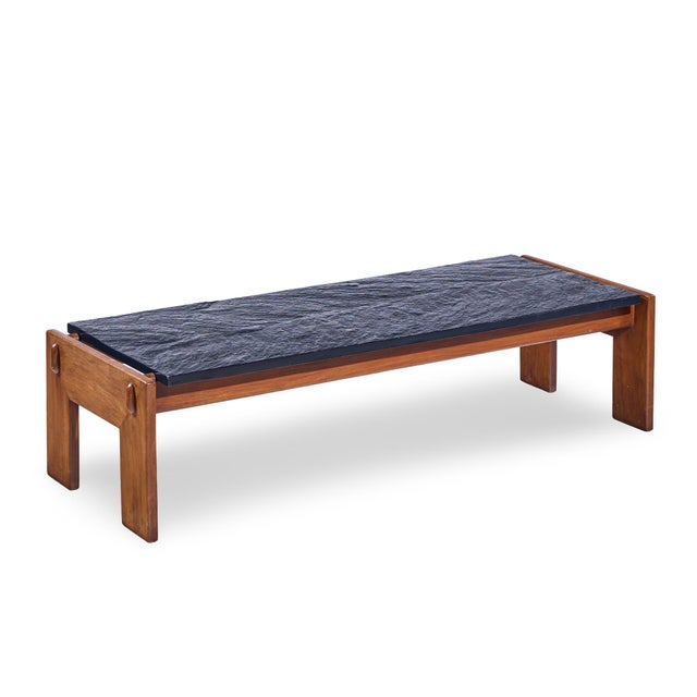 Adrian Pearsall for Craft Associates Mid Century Walnut and Slate Top Coffee Table For Sale In Chicago - Image 6 of 9
