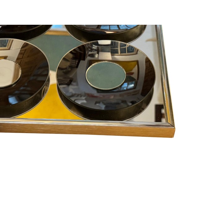 Metal 1970s Hal Bienenfeld "Mirror Graphics" Chrome Op Art Mirror Sculpture For Sale - Image 7 of 7