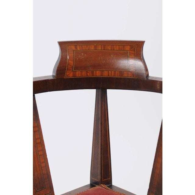 French 1900s Mahogany Corner Child Chair with Crossbanding and Tapered Legs For Sale - Image 9 of 9