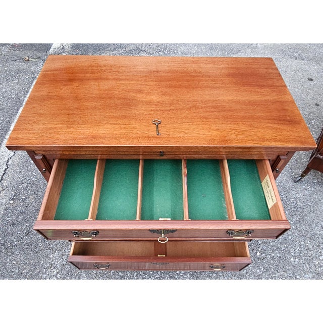 Mid Century Craftique Mahogany Secretery Chest of Drawers With Locks and Keys For Sale - Image 14 of 16