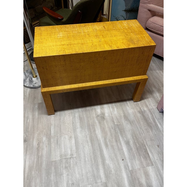 Midcentury Raffia Covered Two-Drawer Chest or Side Table For Sale - Image 9 of 12