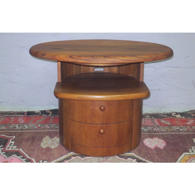 Teak Oval Coffee Table with Swivel Top from Silkeborg, Denmark, 1960s For Sale - Image 11 of 11