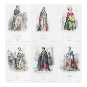 French Court Fashion Hand Colored Engravings - Set of 6
