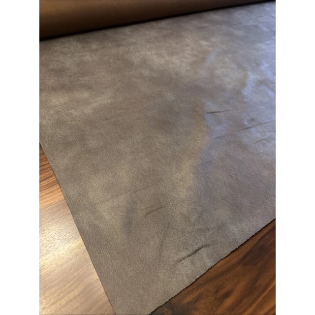 2020s Arhaus Eco Leather Upholstery Fabric – Eagle Cres Mushroom – 6 Yards For Sale - Image 5 of 11