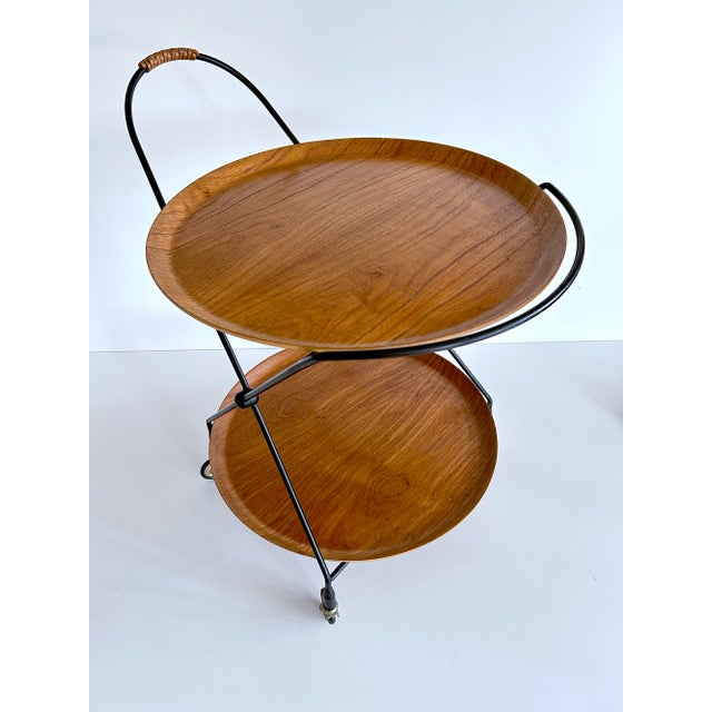 1960s Vintage Scandinavian Serving Trolley in Teak, 1960s For Sale - Image 5 of 13