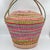 Vintage Rainbow Seagrass Woven Basket: Extra Large Storage, Snake Charmer Basket For Sale - Image 10 of 12