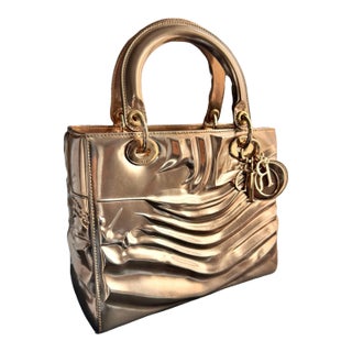 Christian Dior by Jason Martin Lady Dior Gold Bag For Sale