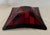 Glass Mid 20th Century Black Red Geometric Pattern Fused Glass Square Bowl For Sale - Image 7 of 11