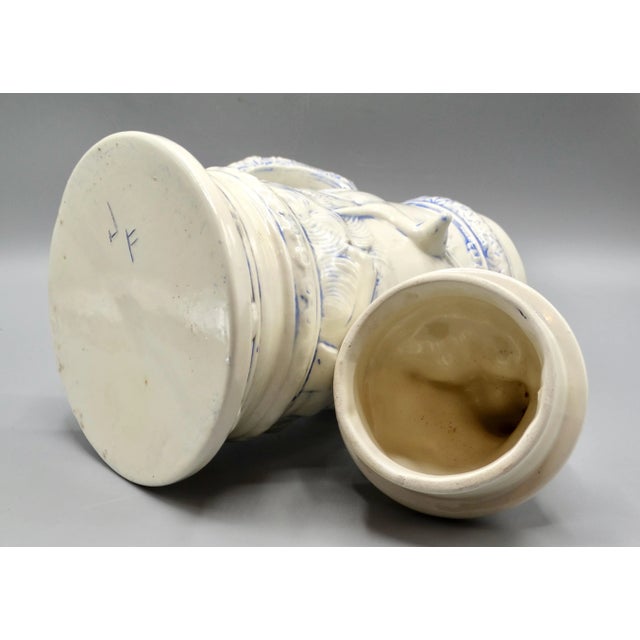 Statement Size German Lidded Stein W/ Hunting Motif Man Dog Stag For Sale - Image 11 of 12