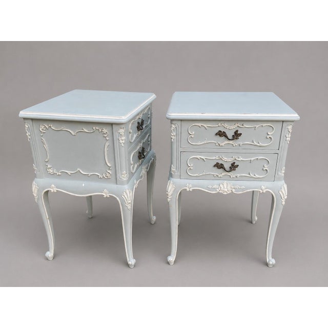 1900s French Louis XVI Mint Beech Nightstands-Pair For Sale - Image 9 of 10