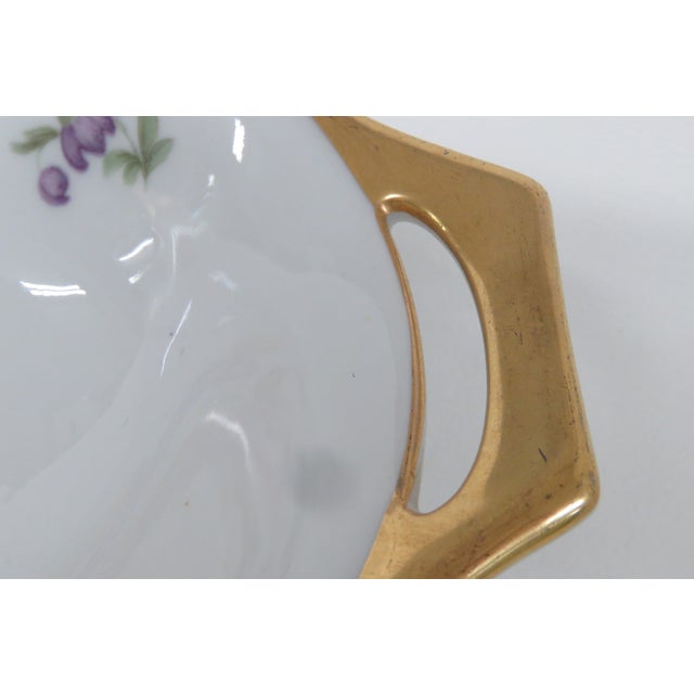Thomas Bavaria Lakewood Floral Oval Serving Bowl Gold Edge and Handles 4582b For Sale In Miami - Image 6 of 15