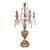 Vintage French Country Gilt Candelabra Urn 5 Light Table Lamp With Crystal Prisms For Sale