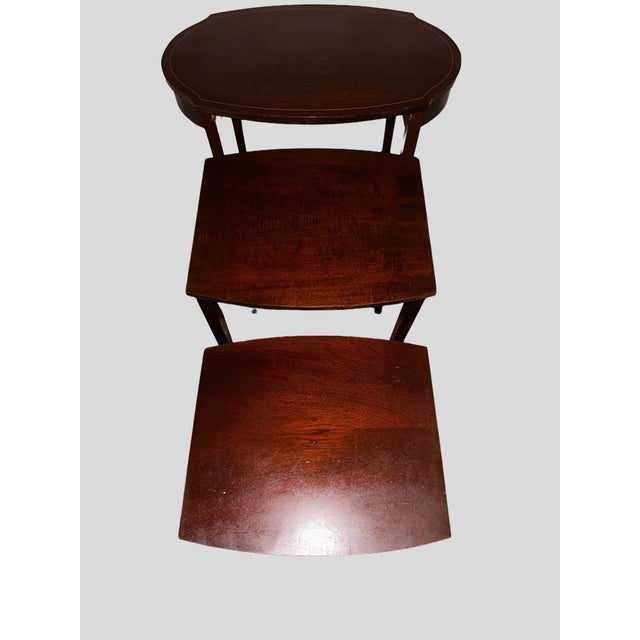 American Early 20th Century Mahogany Nest of Three Tables by Mersman Furniture For Sale - Image 3 of 10
