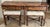 Hekman Burl Wood, Faux Bamboo Console With Nesting Stools & Brass Accents For Sale - Image 10 of 14